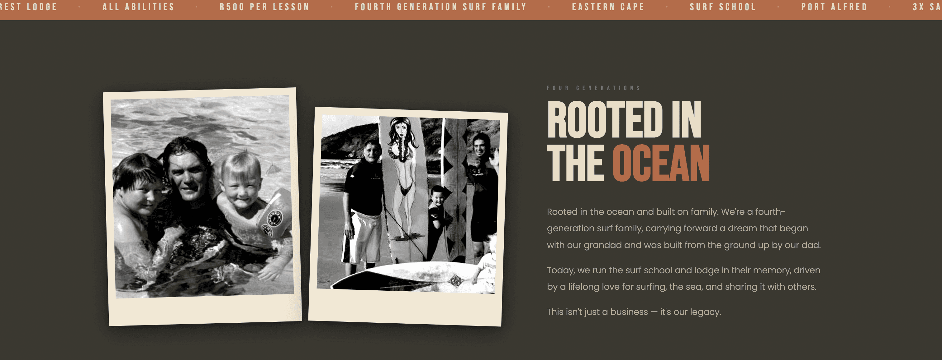 Shaka Surf School & Lodge website — Rooted in the Ocean