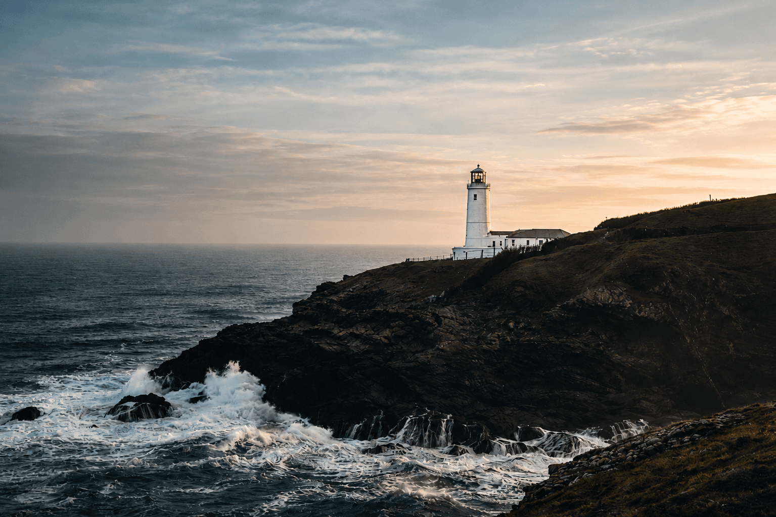 Trevose Head lighthouse at last light